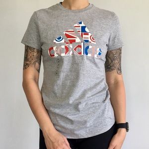 ADIDAS The Go-To Tee Grey White 3 Stripes SM